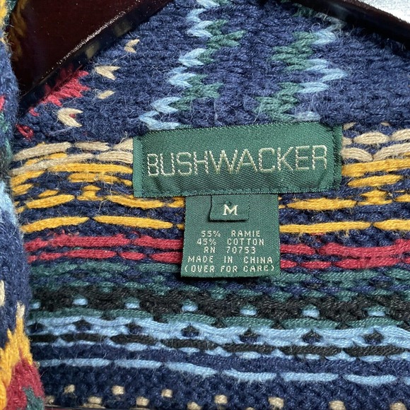 Vintage Bushwacker Ugly Christmas Sweater Cardigan Sz M Toggle Buttons - Picture 3 of 6